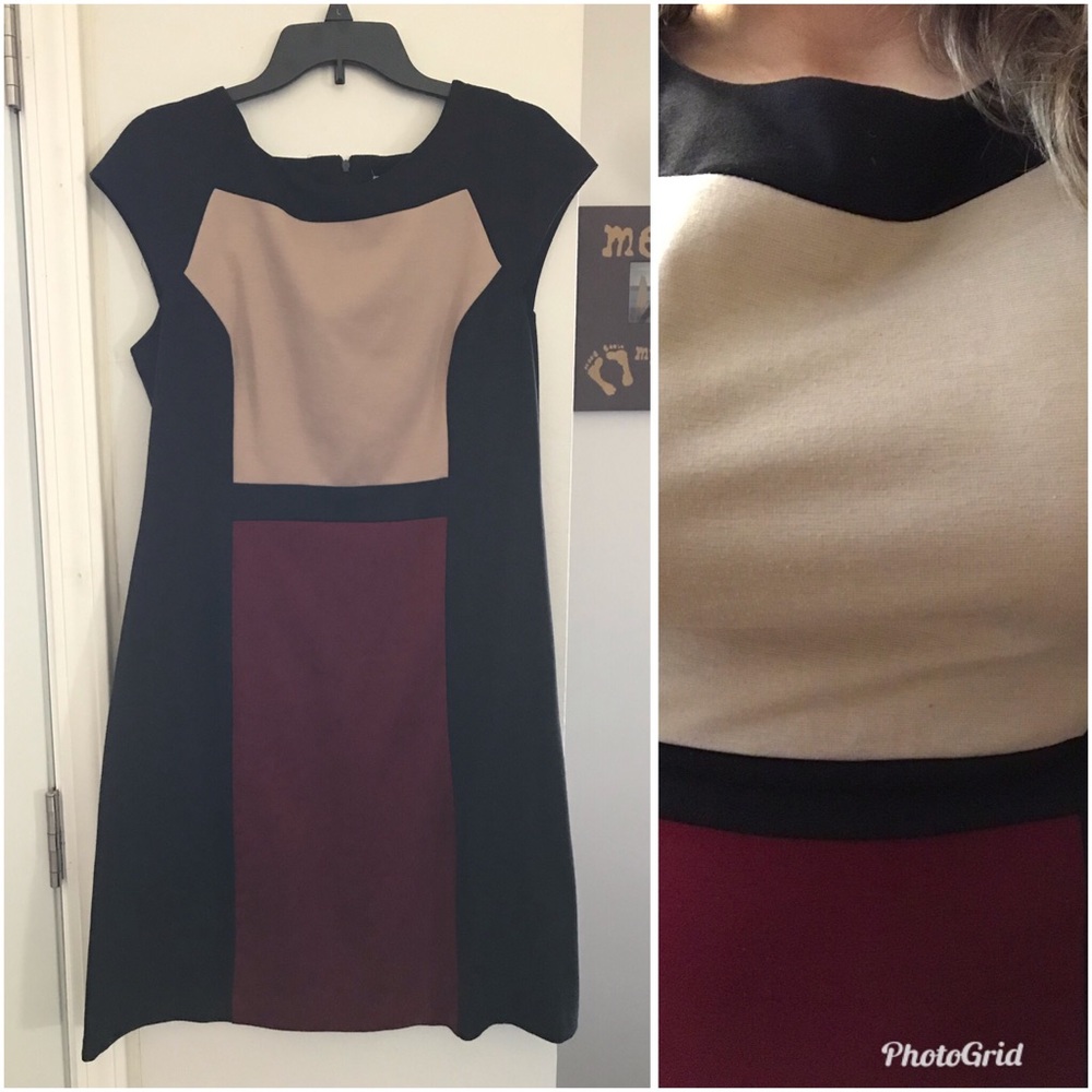 💃 Chic Colorblock Sheath Dress - Picture 2 of 8